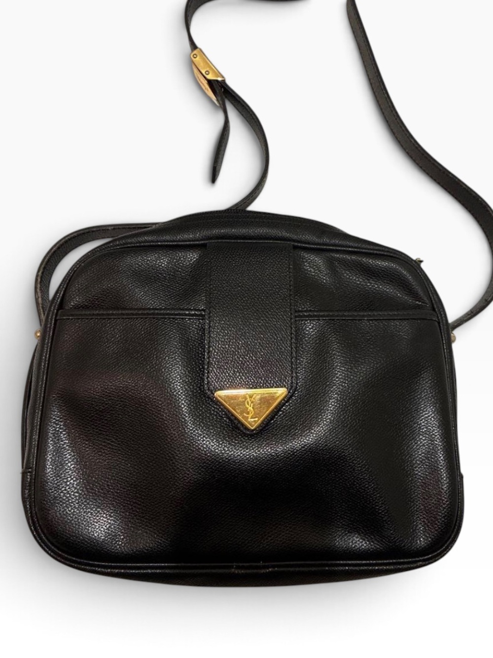 ✨ Vintage Yves Saint Laurent YSL Black Leather Crossbody Bag ✨